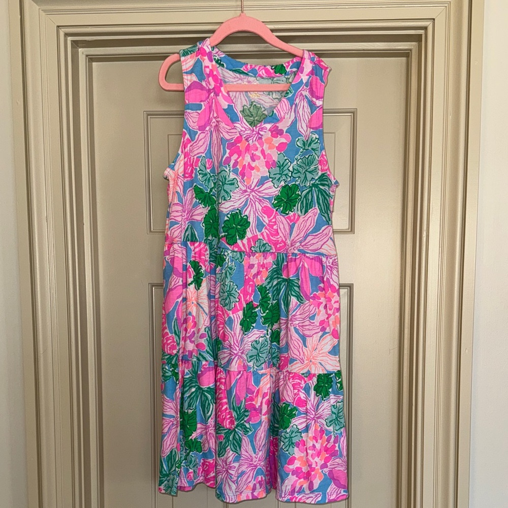 Lilly Pulitzer Pink and Green Cotton Girls Dress